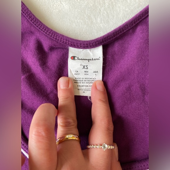 Women’s champion purple biker shorts & crop tank top set - Picture 5 of 16